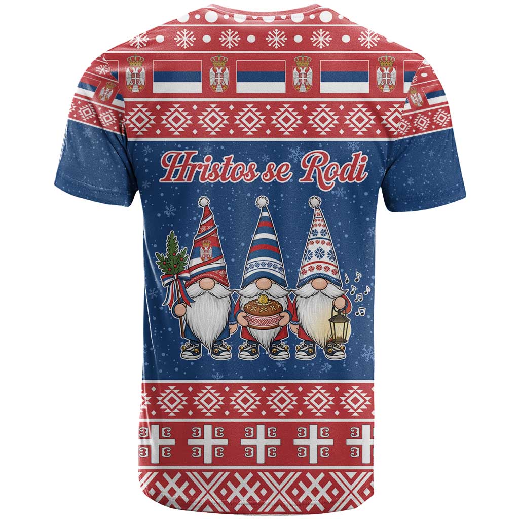 Serbia Christmas T-Shirt Hristos Se Rodi Gnome Graphic Tee