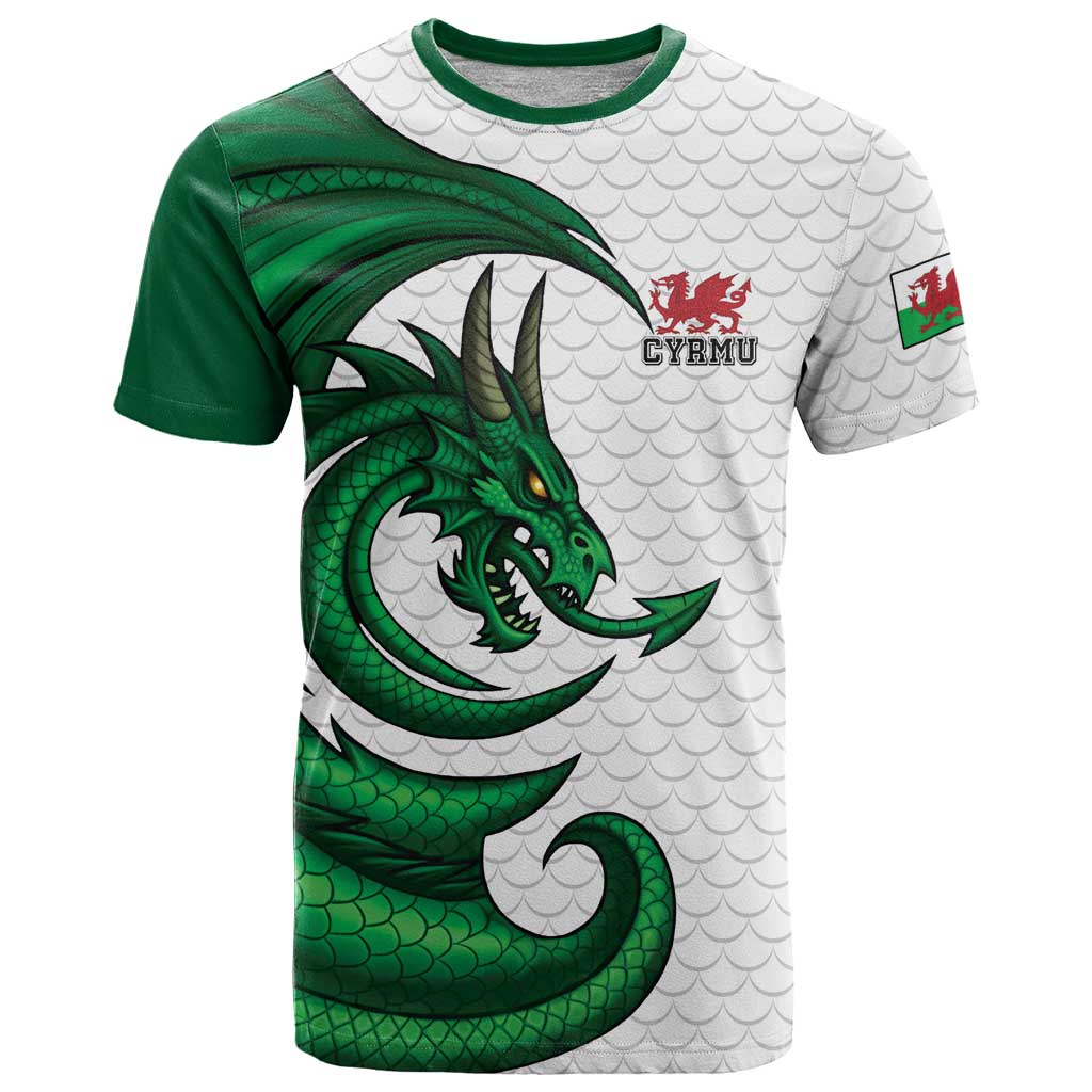 Wales Celtic Dragon T-Shirt Welsh Mythic Green Dragon Graphic Tee