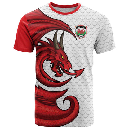 Wales Rugby Red Dragon T-Shirt Cymru Am Byth Graphic Tee