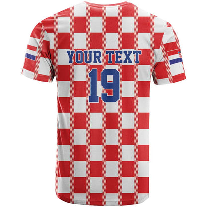 Custom World Football 2026 Croatia T-Shirt Vatreni Checkerboard Style Graphic Tee