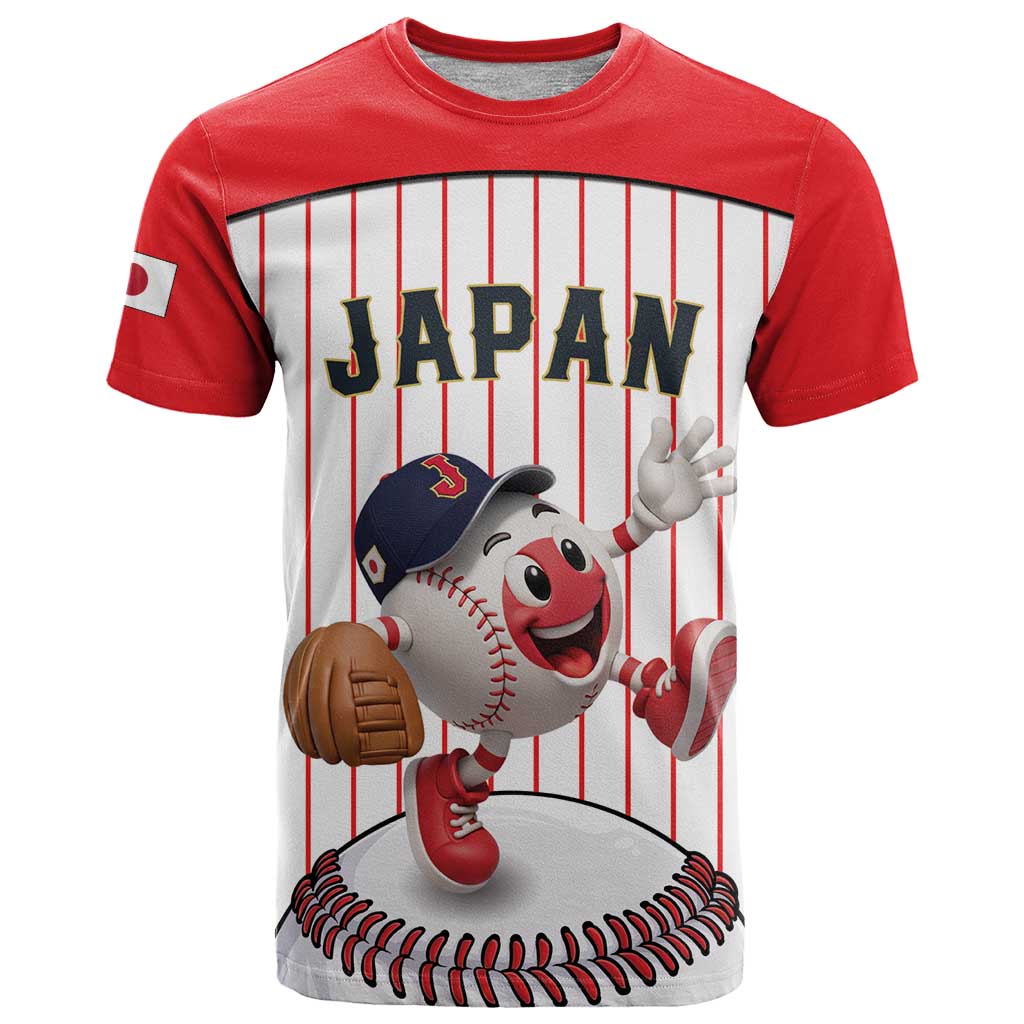 Japan Baseball Custom T-Shirt Japanese Flag Mascot Design Graphic Tee