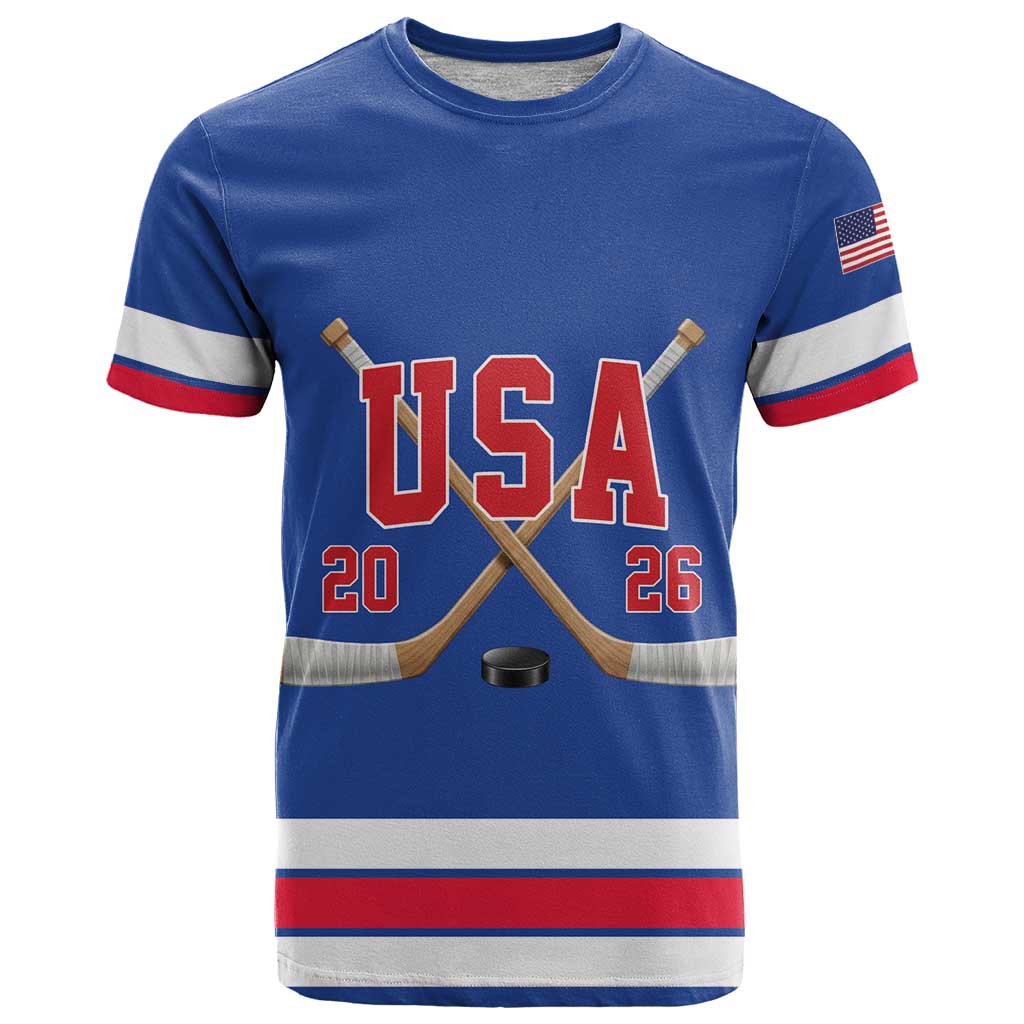 Custom USA Ice Hockey T-Shirt Champions 2026 Graphic Tee