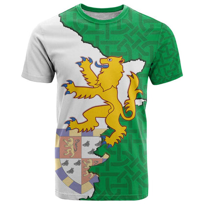 Radnorshire Wales T-Shirt Map and Emblem Celtic Style Graphic Tee