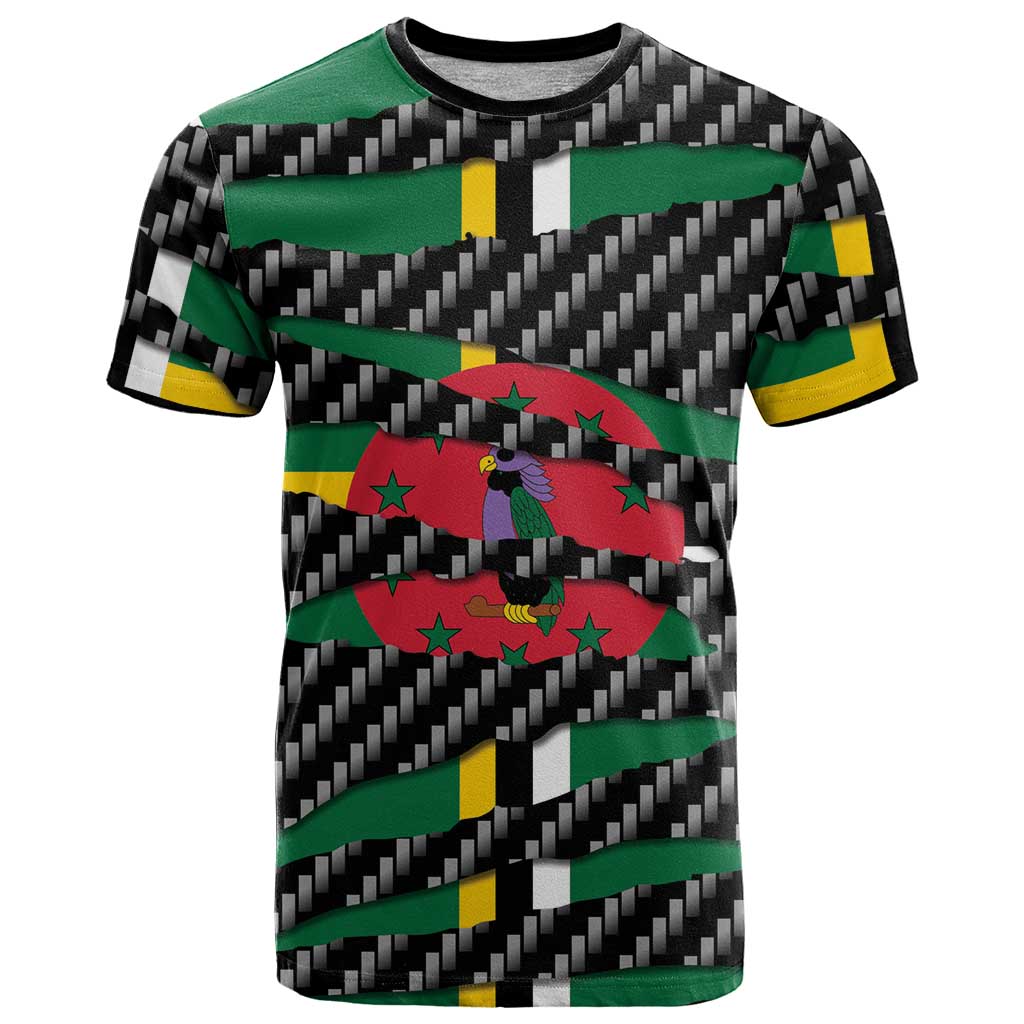 Dominica Beast T-Shirt Ripped Flag Graphic Graphic Tee