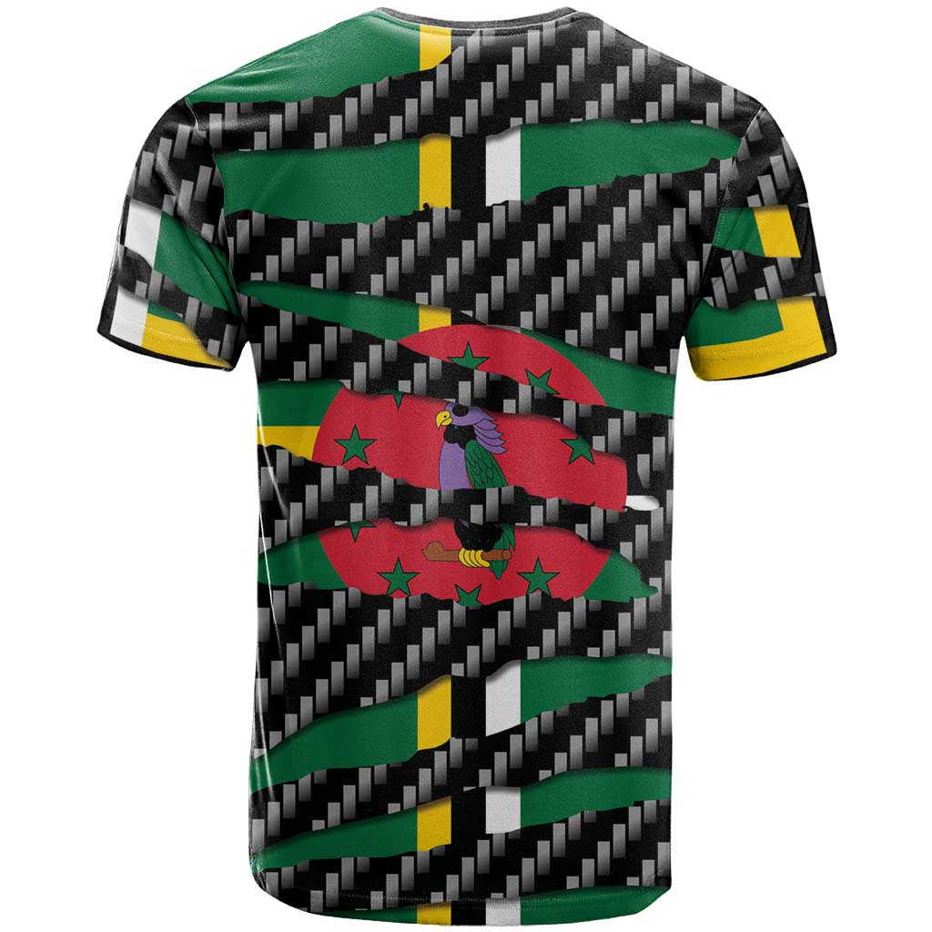 Dominica Beast T-Shirt Ripped Flag Graphic Graphic Tee