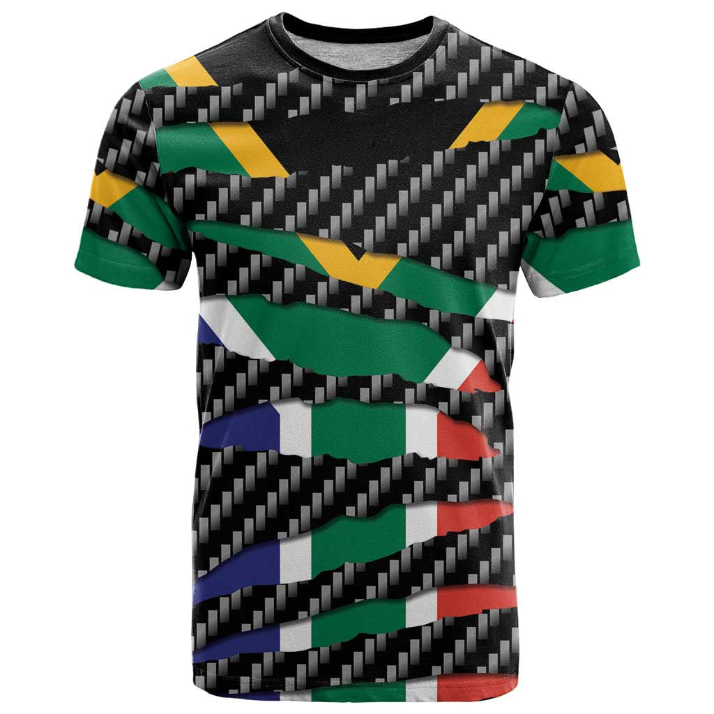 South Africa Beast T-Shirt Ripped Flag Graphic Graphic Tee
