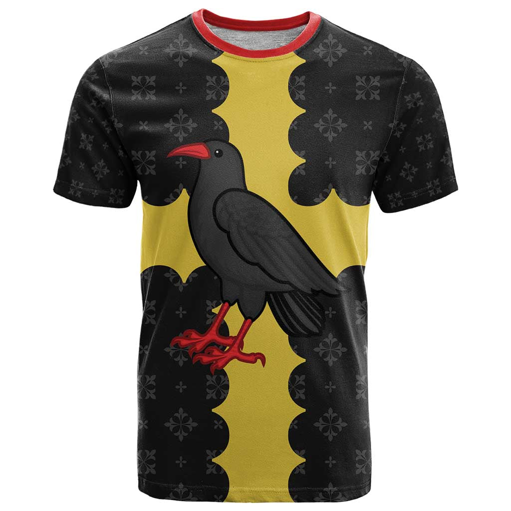 Custom Flintshire Wales T-Shirt Coat Of Arms with Heraldic Flag Graphic Tee