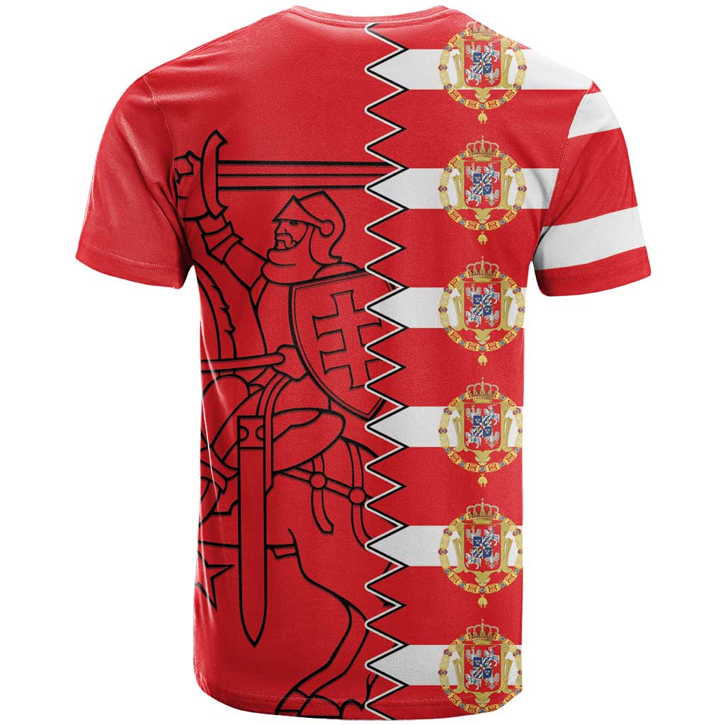 Polish-Lithuanian Commonwealth T-Shirt White Eagle Vytis Dual Heraldic Graphic Tee