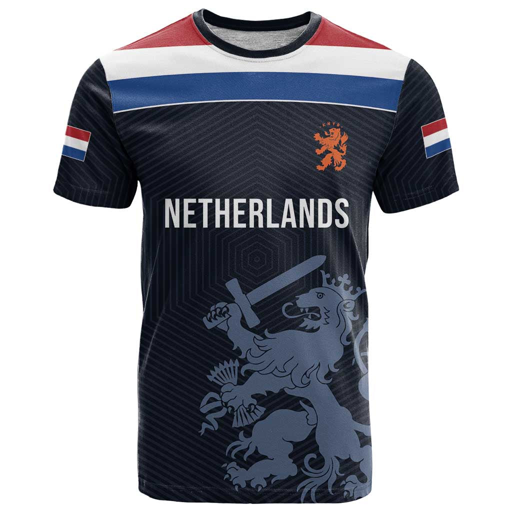 Custom World Football 2026 Netherlands T-Shirt Holland Navy Dutch Lion Graphic Tee