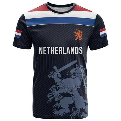 Custom World Football 2026 Netherlands T-Shirt Holland Navy Dutch Lion Graphic Tee