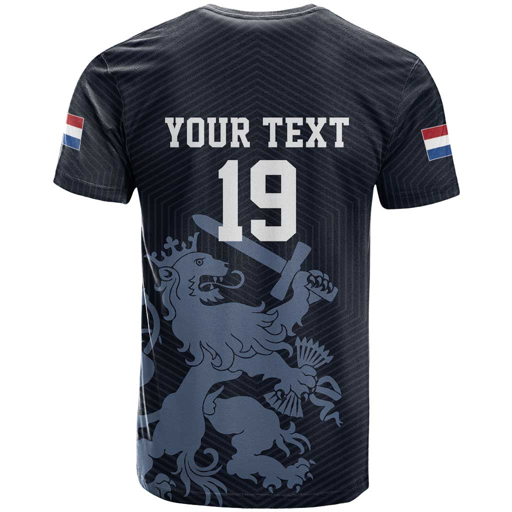 Custom World Football 2026 Netherlands T-Shirt Holland Navy Dutch Lion Graphic Tee