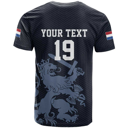 Custom World Football 2026 Netherlands T-Shirt Holland Navy Dutch Lion Graphic Tee