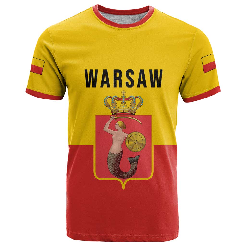 Personalized Warsaw Capital of Poland T-Shirt Royal Syrenka Heraldic Design Graphic Tee