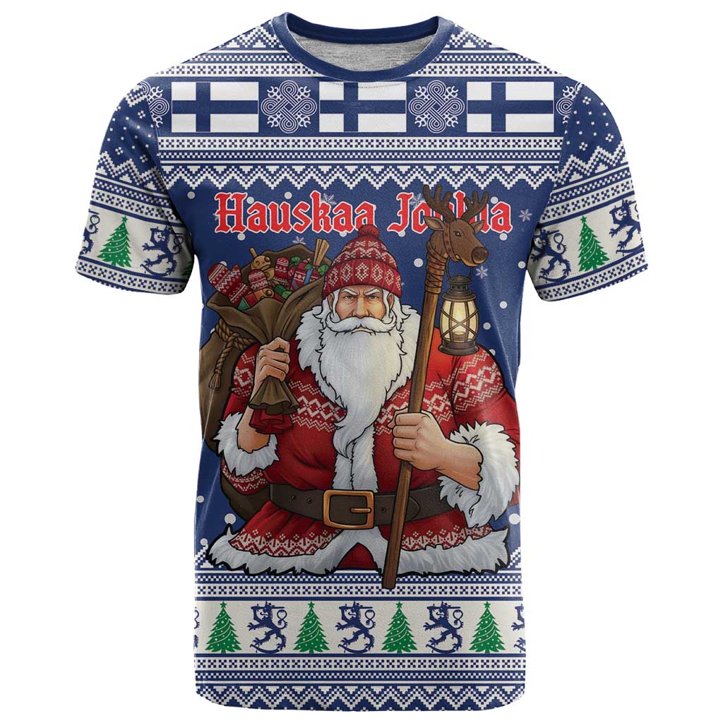 Funny Finland Christmas T-Shirt Hauskaa Joulua Joulupukki Graphic Tee