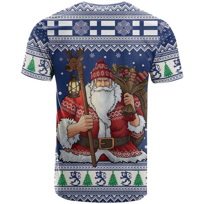 Funny Finland Christmas T-Shirt Hauskaa Joulua Joulupukki Graphic Tee