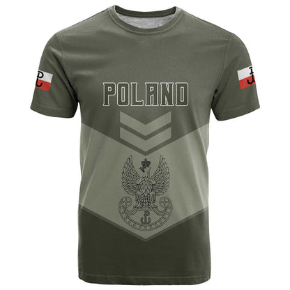 Personalized Poland Home Army T-Shirt Armia Krajowa Military Eagle Chevron Design Graphic Tee
