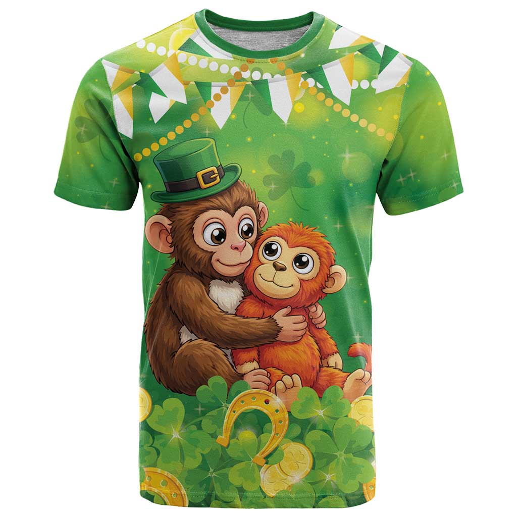 Funny Monkey St Patrick’s Day T-Shirt Lucky Baby Monkey Graphic Tee