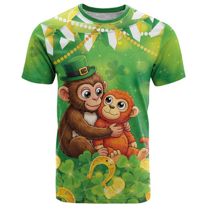 Funny Monkey St Patrick’s Day T-Shirt Lucky Baby Monkey Graphic Tee