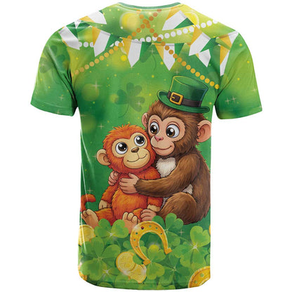 Funny Monkey St Patrick’s Day T-Shirt Lucky Baby Monkey Graphic Tee