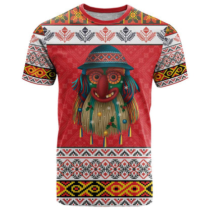 Personalized Romania Christmas T-Shirt Romanian Folk Mask Graphic Tee