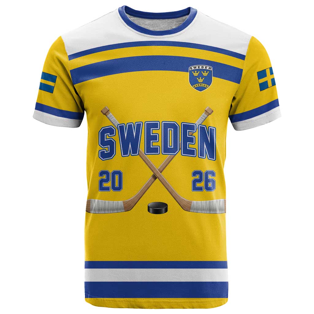 Sweden Ice Hockey Custom T-Shirt Go Tre Kronor Champions Graphic Tee