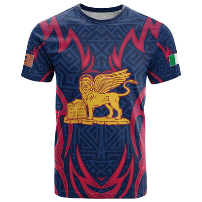 Italy Veneto T-Shirt Emblem With Flag Style Graphic Tee
