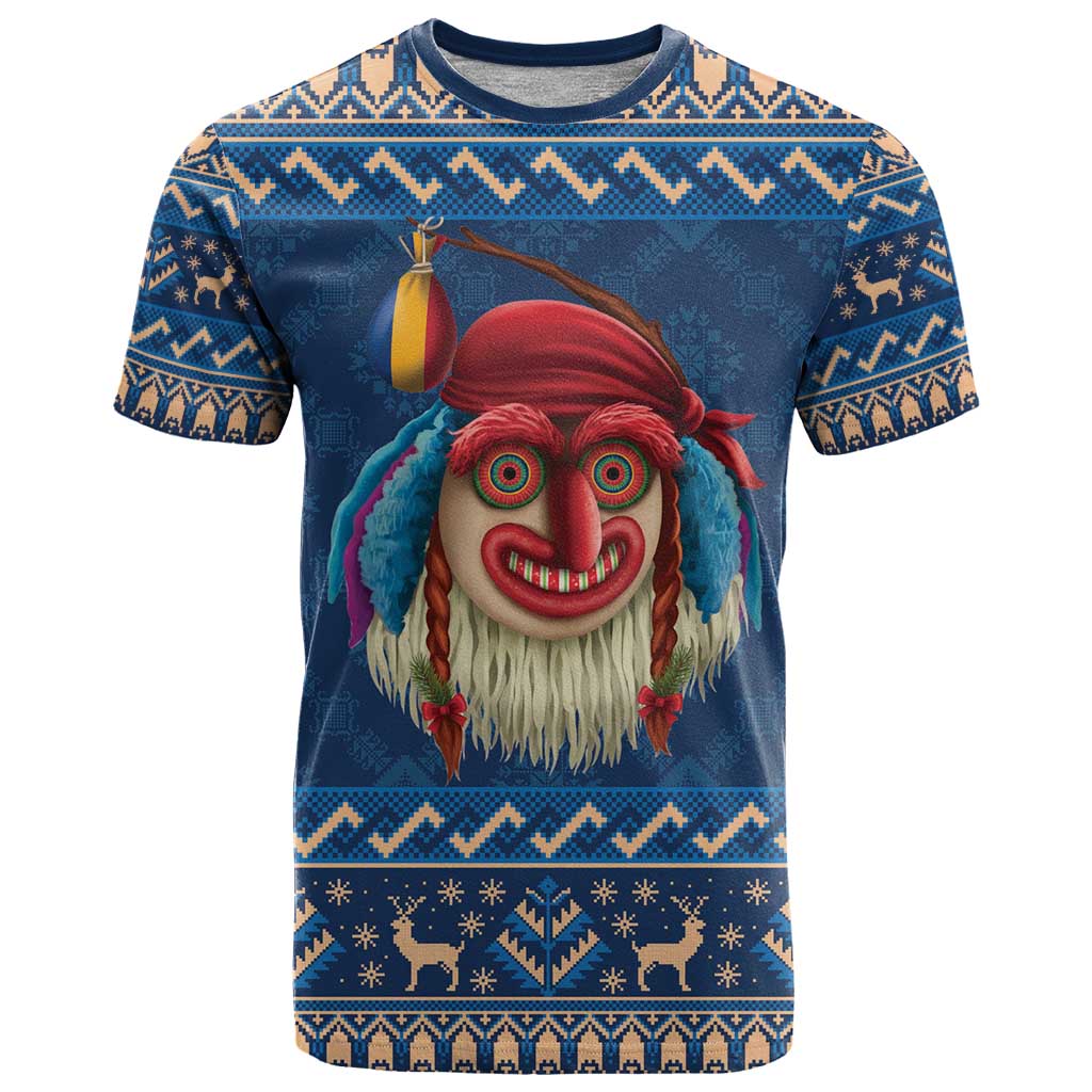 Personalized Romania Christmas T-Shirt Romanian Traditional Masks Graphic Tee