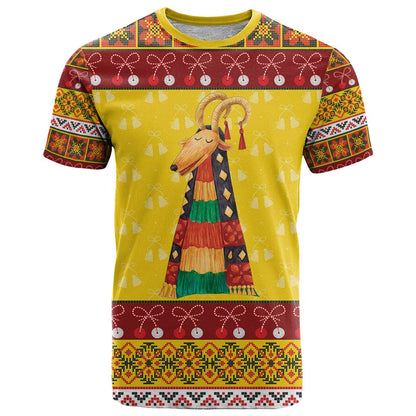Personalized Moldova Christmas T-Shirt Capra Goat Folk Costume Graphic Tee