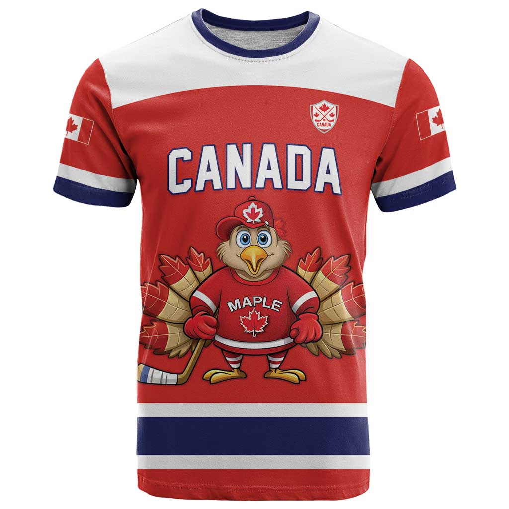 Canada Ice Hockey Custom T-Shirt Maple Leaf Turkey Mascot Graphic Tee