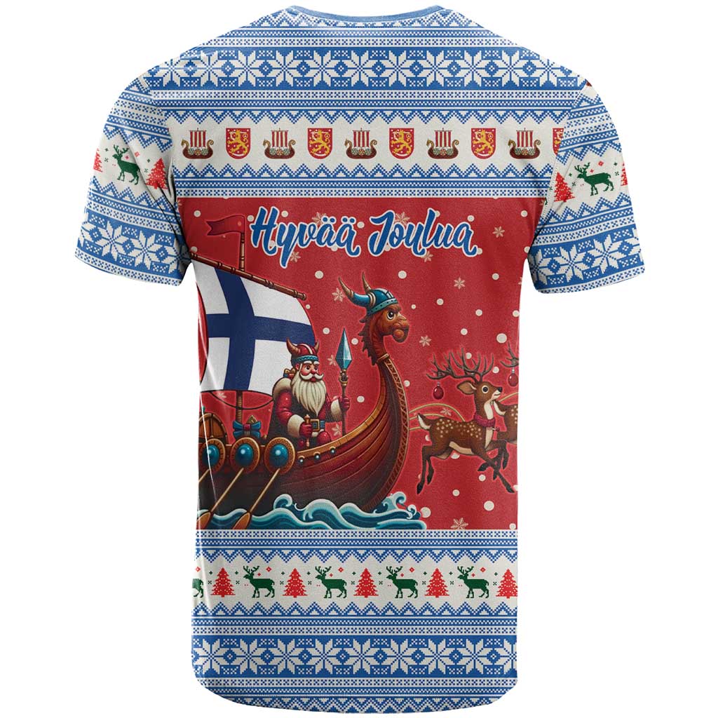 Finland Viking Santa Christmas T-Shirt Funny Reindeer Norse Xmas Graphic Tee