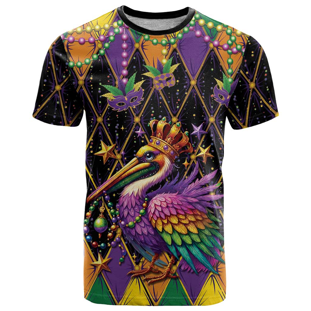 Pelican Mardi Gras Carnival T-Shirt Fat Tuesday Graphic Tee