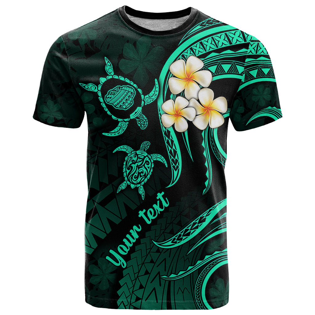 Personalised Kauai Hawaii T-Shirt Polynesian Tattoo and Pacific Plumeria Turquoise Vibe Graphic Tee