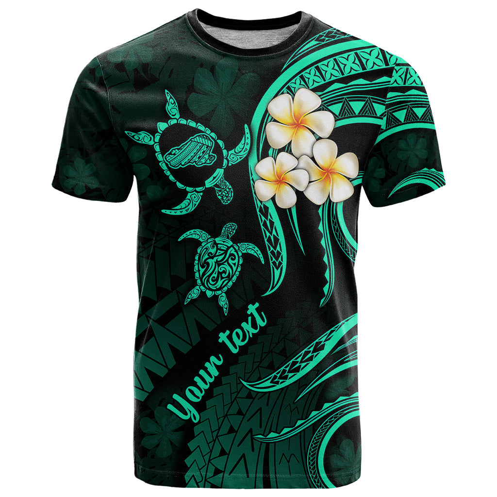Personalised Kahoolawe Hawaii T-Shirt Polynesian Tattoo and Pacific Plumeria Turquoise Vibe Graphic Tee