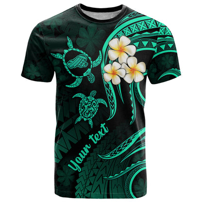 Personalised Kahoolawe Hawaii T-Shirt Polynesian Tattoo and Pacific Plumeria Turquoise Vibe Graphic Tee