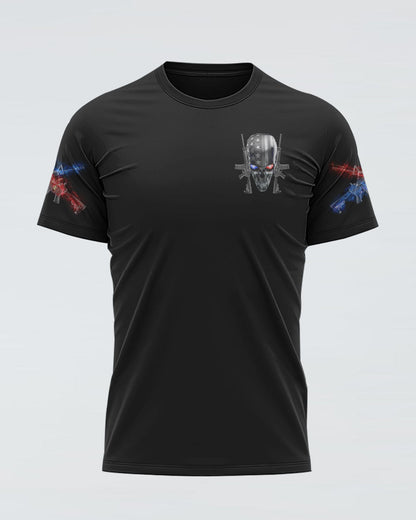Respect Is Earned Metal Skull Men's Patriotic T-Shirt Graphic Tee