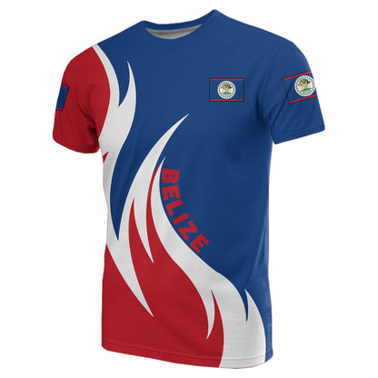 Belize Coat Of Arms T-Shirt Fire Style Graphic Tee
