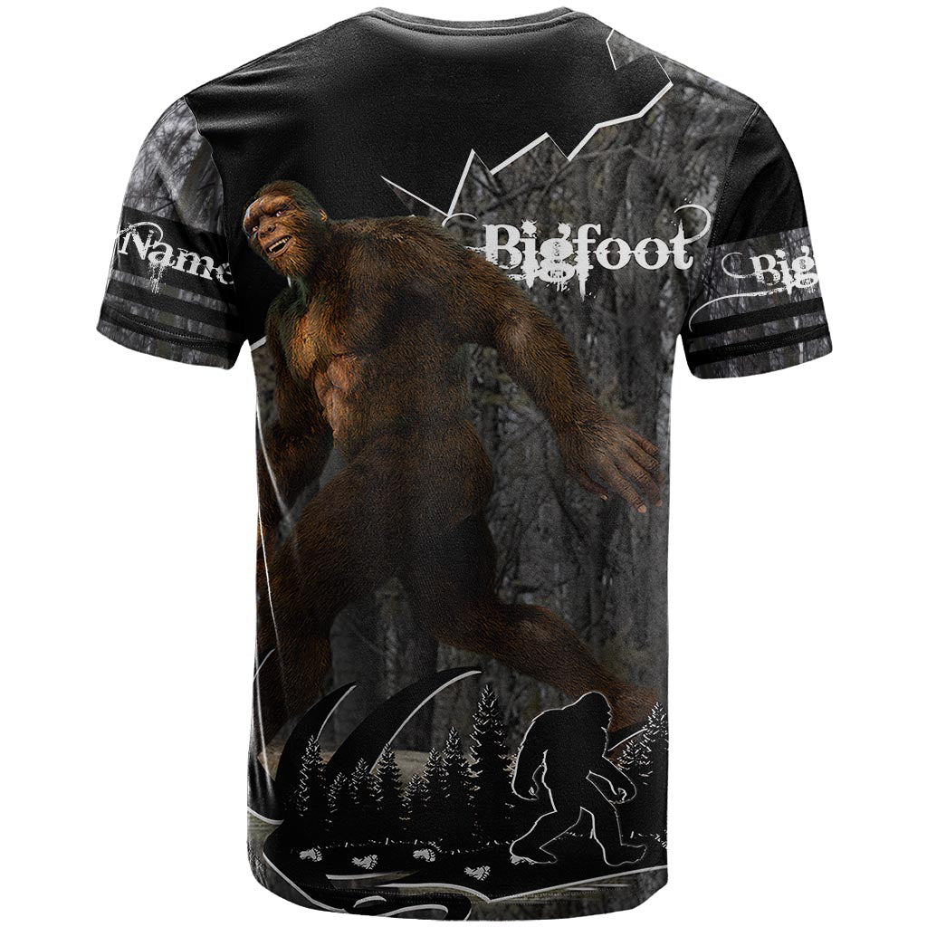 Bigfoot Sasquatch Forest Background Camping Shirt Personalized Sasquatch Shirts Bigfoot Lover Gifts Graphic Tee