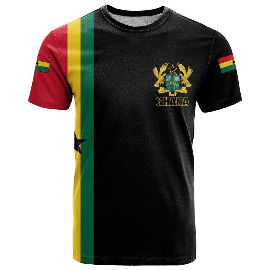 Ghana Flag T-Shirt ver1 Black0 Graphic Tee