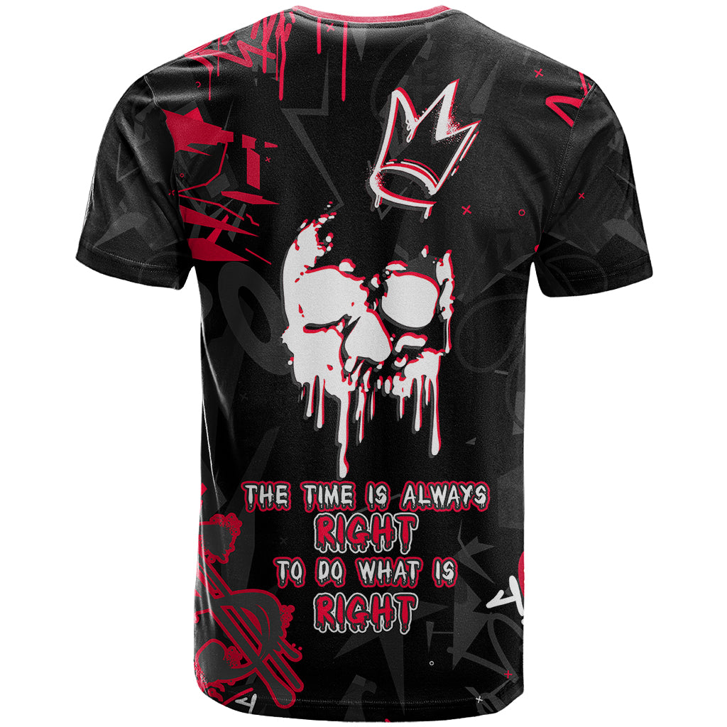 Skull Pattern T-Shirt The Time Is Aways Right To Do What Is Right Graphic Tee