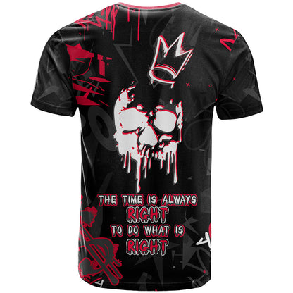 Skull Pattern T-Shirt The Time Is Aways Right To Do What Is Right Graphic Tee