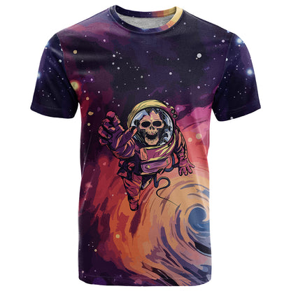 Skull T-Shirt I Need More Space Cosmic Style Graphic Tee