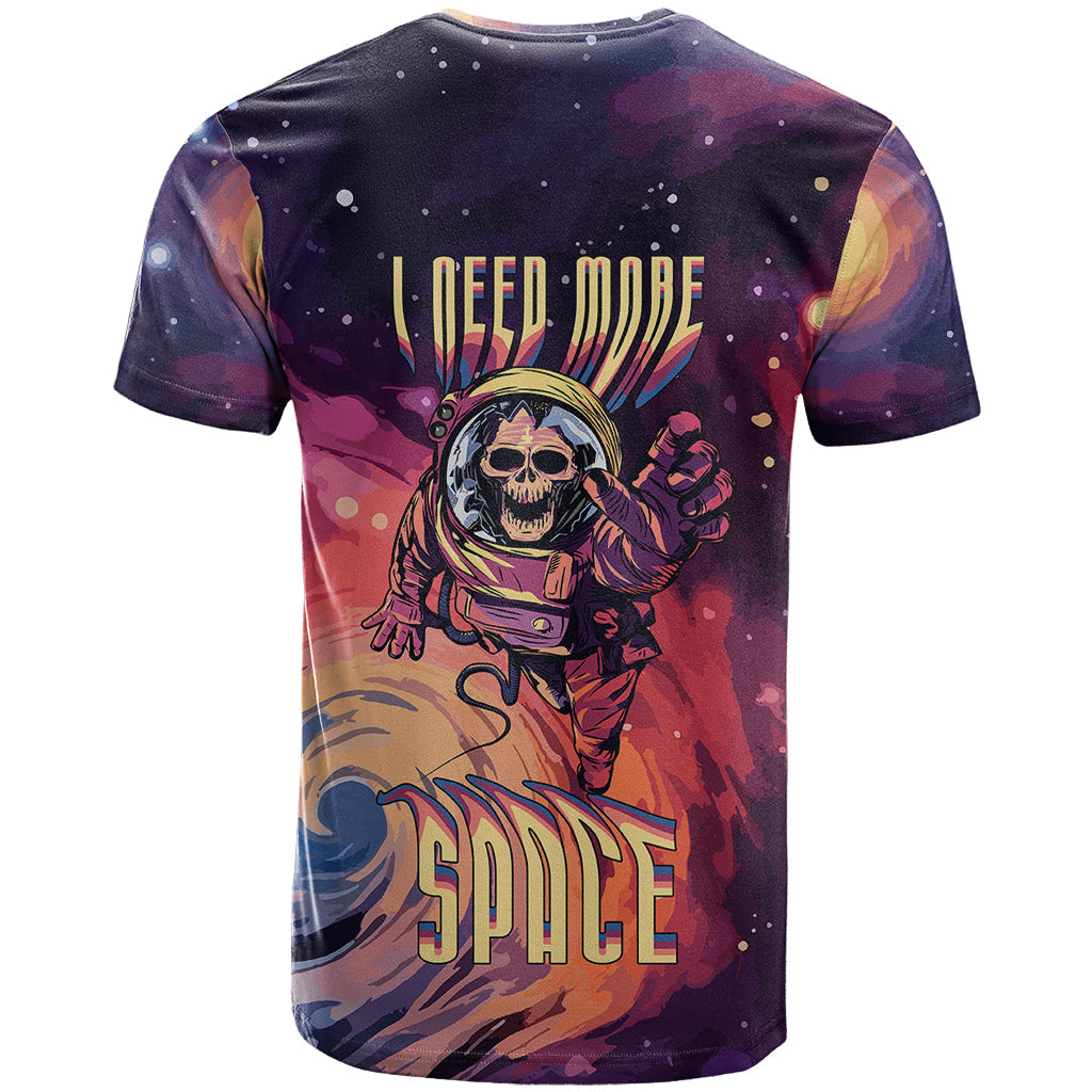 Skull T-Shirt I Need More Space Cosmic Style Graphic Tee