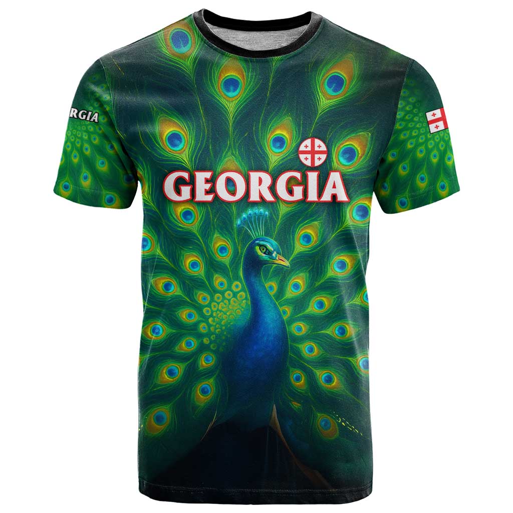 Georgia Peacock T-Shirt with Slay in Silence Shine Like a Peacock Design Graphic Tee
