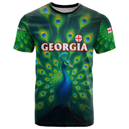 Georgia Peacock T-Shirt with Slay in Silence Shine Like a Peacock Design Graphic Tee