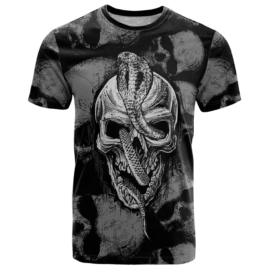 Skull Pattern T-Shirt I'm Never Alone - My Demon Are With Me 24/7 Graphic Tee
