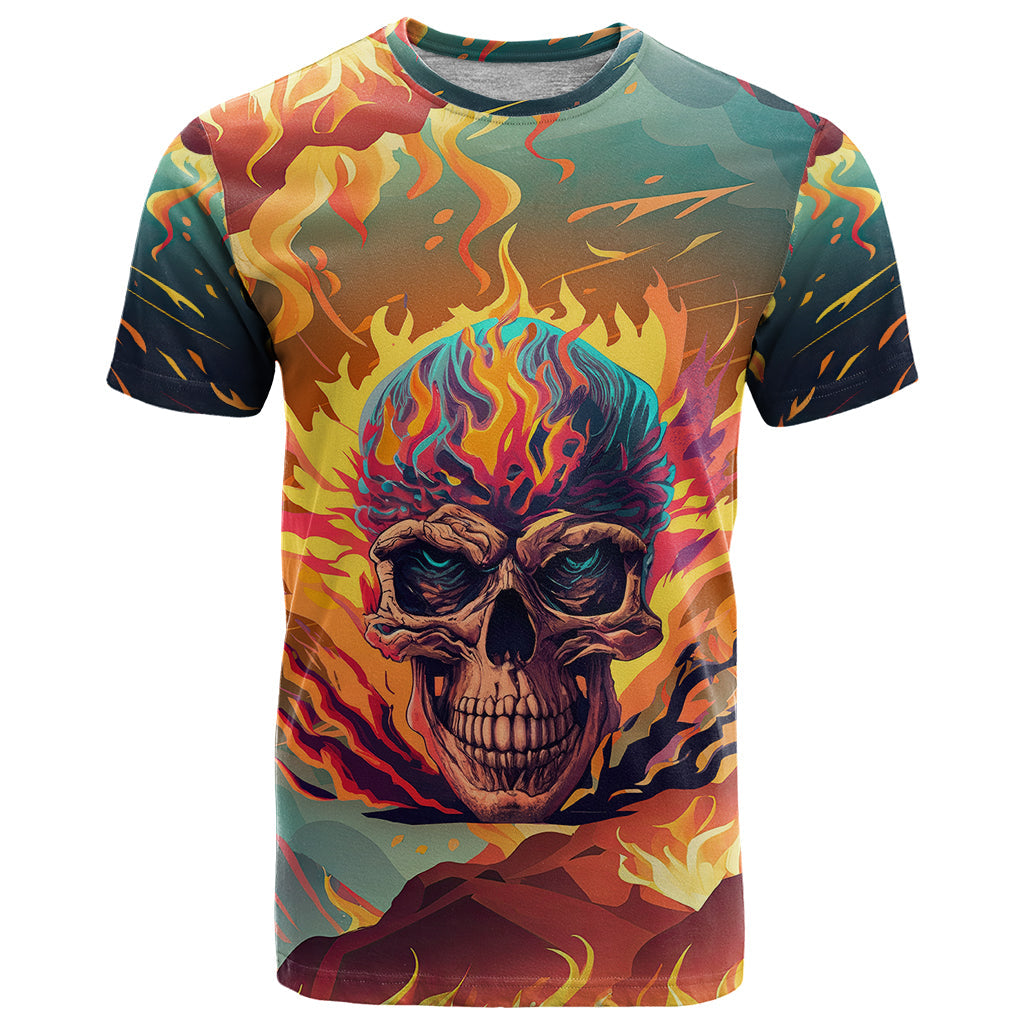 I Can Fix Stupid Bit It's Gonna Hurt Flaming kull T-Shirt Graphic Tee