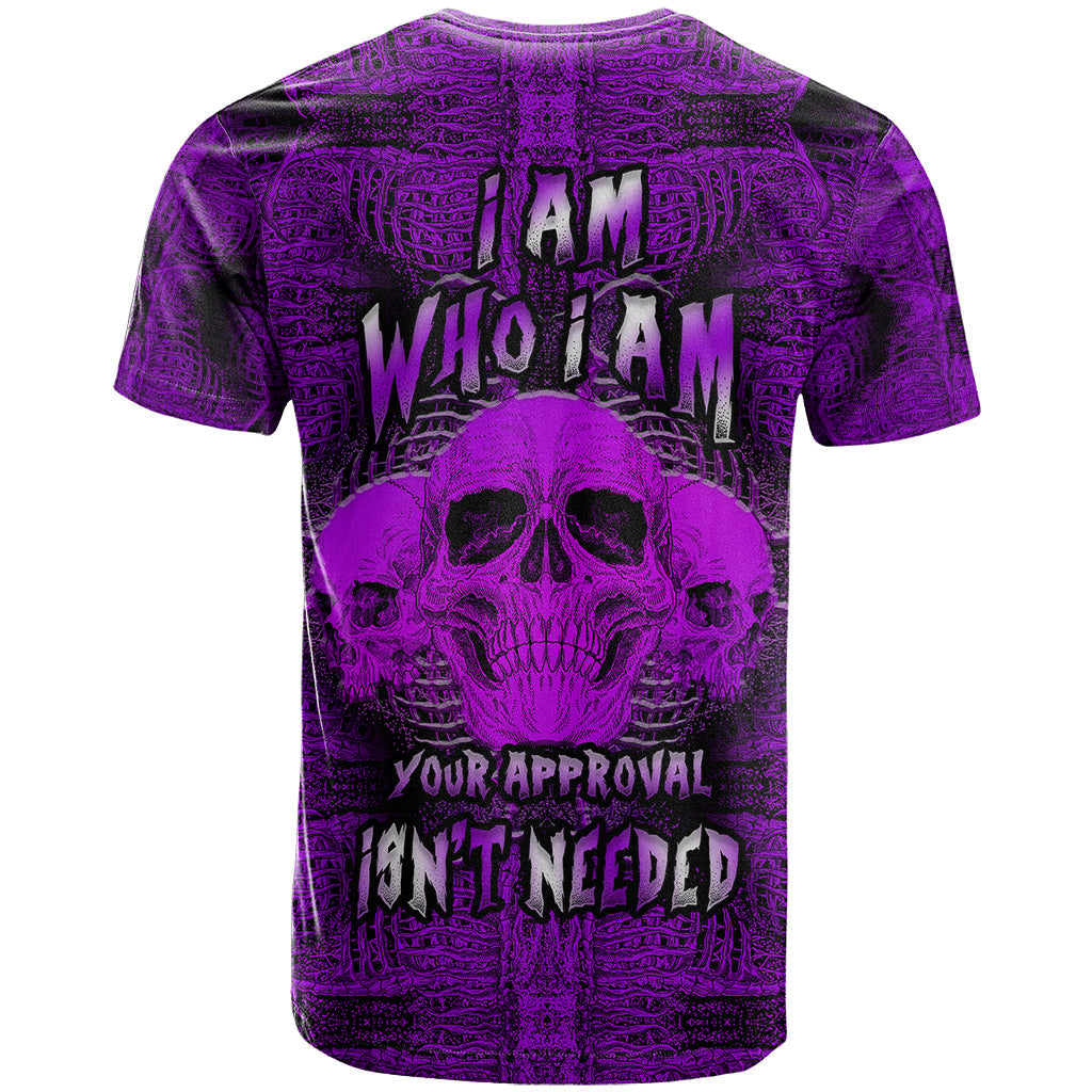 Skull Pattern T-Shirt I Am Who I Am Your Approval Isn't Needed Graphic Tee