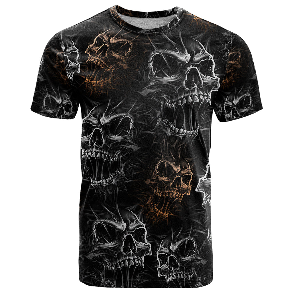 Skull Pattern T-Shirt Never Trust The Living Graphic Tee