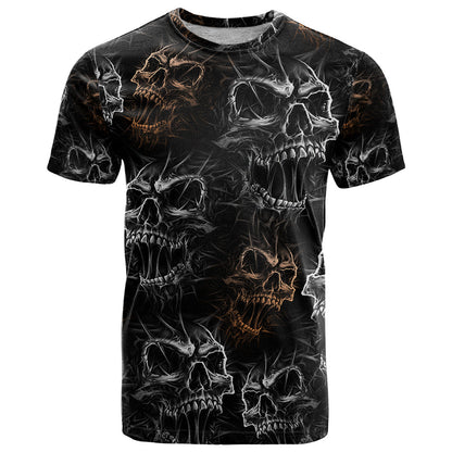 Skull Pattern T-Shirt Never Trust The Living Graphic Tee