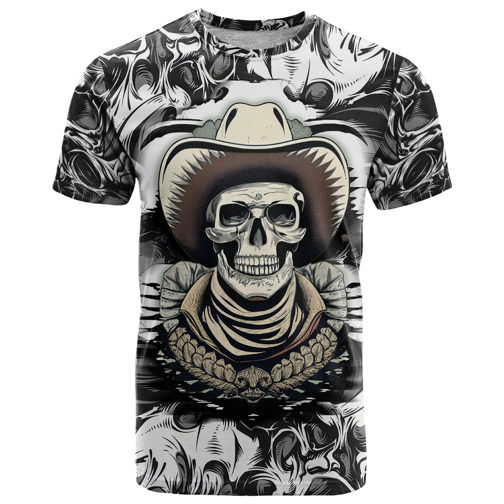 Skull Cowboy T-Shirt Out Law Graphic Tee